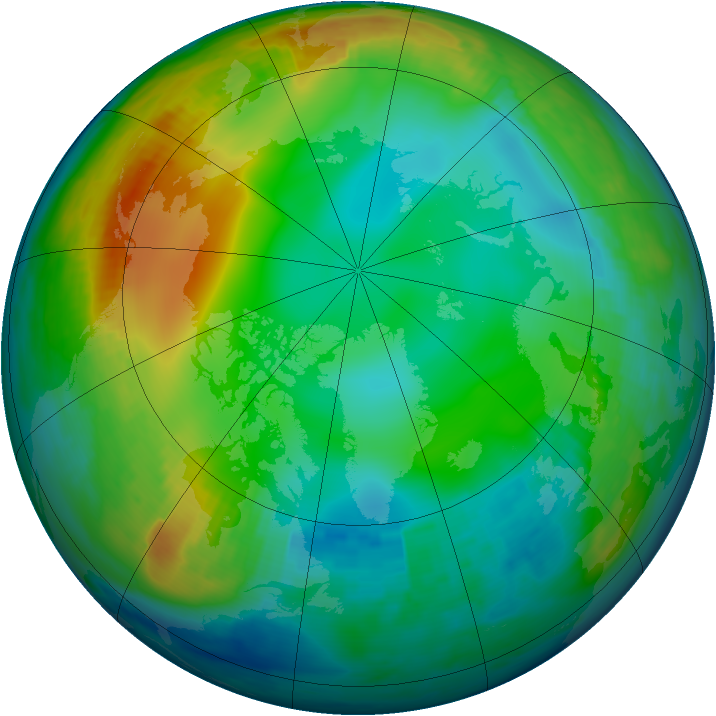 Arctic ozone map for 16 December 1999